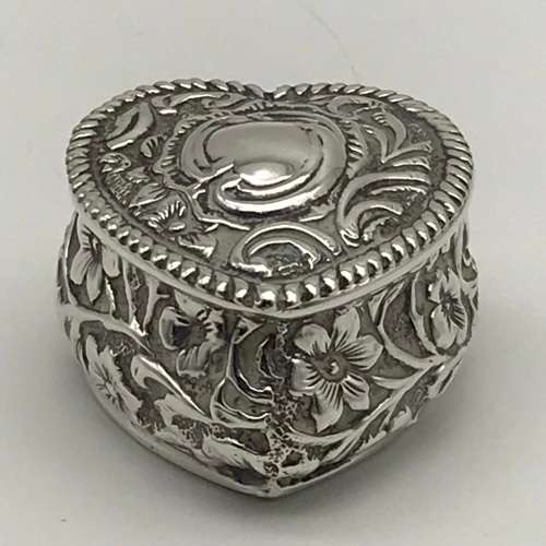 Small Victorian Silver Heart Box (1895)