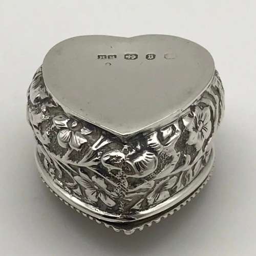 Small Victorian Silver Heart Box (1895)