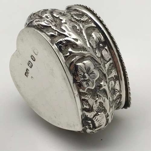 Small Victorian Silver Heart Box (1895)