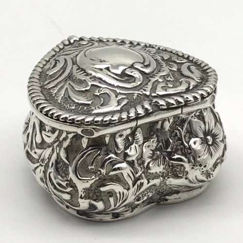 Small Victorian Silver Heart Box (1895)