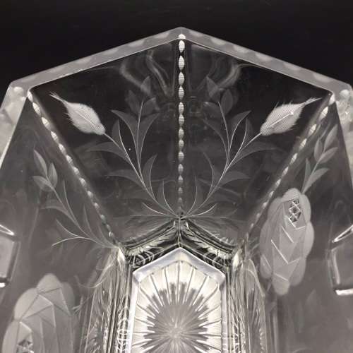 Antique Rose-Cut `Heisey Glass` Bridal Basket