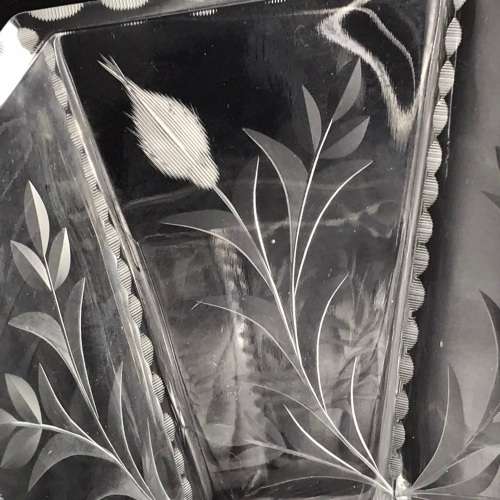 Antique Rose-Cut `Heisey Glass` Bridal Basket