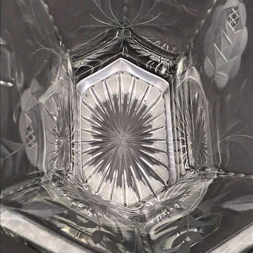 Antique Rose-Cut `Heisey Glass` Bridal Basket
