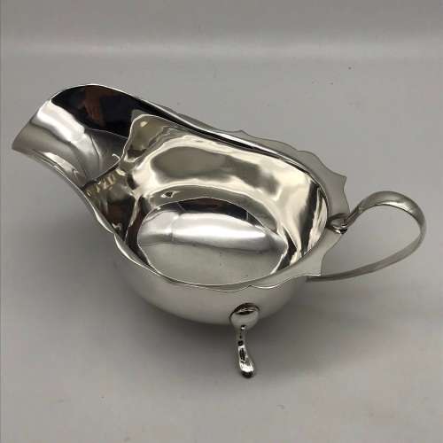 Large Early Silver-Plated Gravy Boat