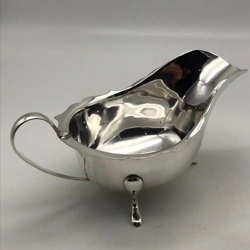 Large Early Silver-Plated Gravy Boat