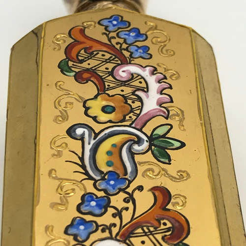 Amazing Antique 9ct Gold & Enamelled `Ludwig Moser` Glass Scent Bottle