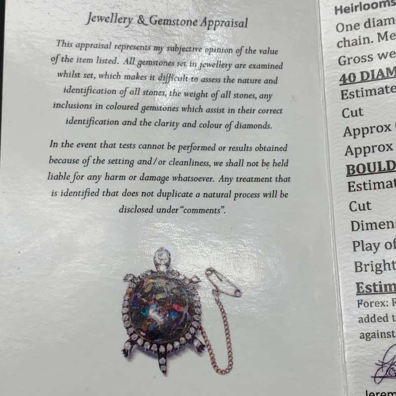 Victorian Gold, Diamond & Opal Tortoise Brooch/Pendant