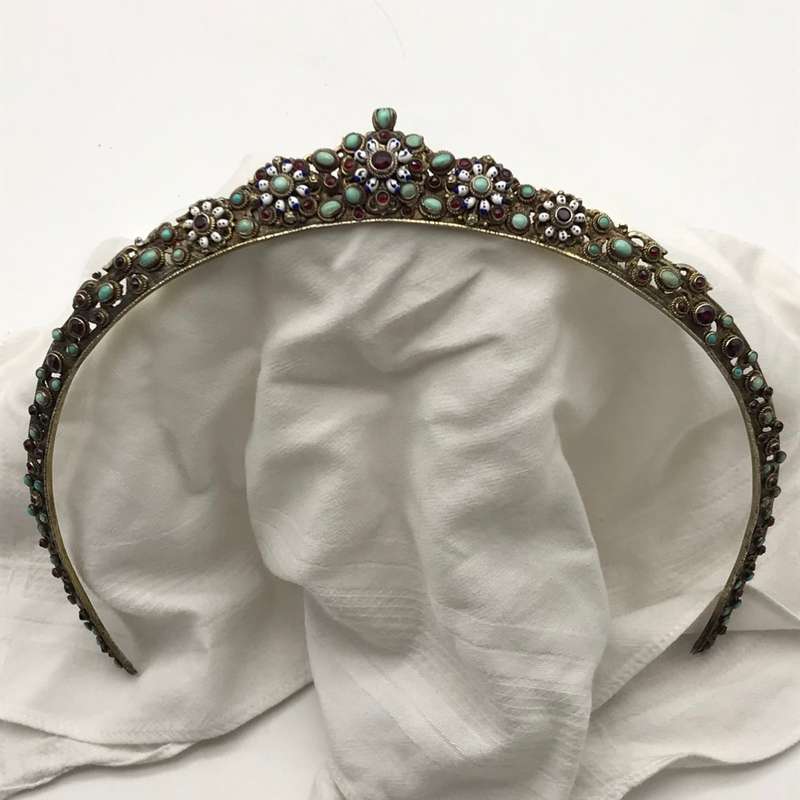 Antique Garnets, Turquoise & Enamel `Austro-Hungarian`Tiara