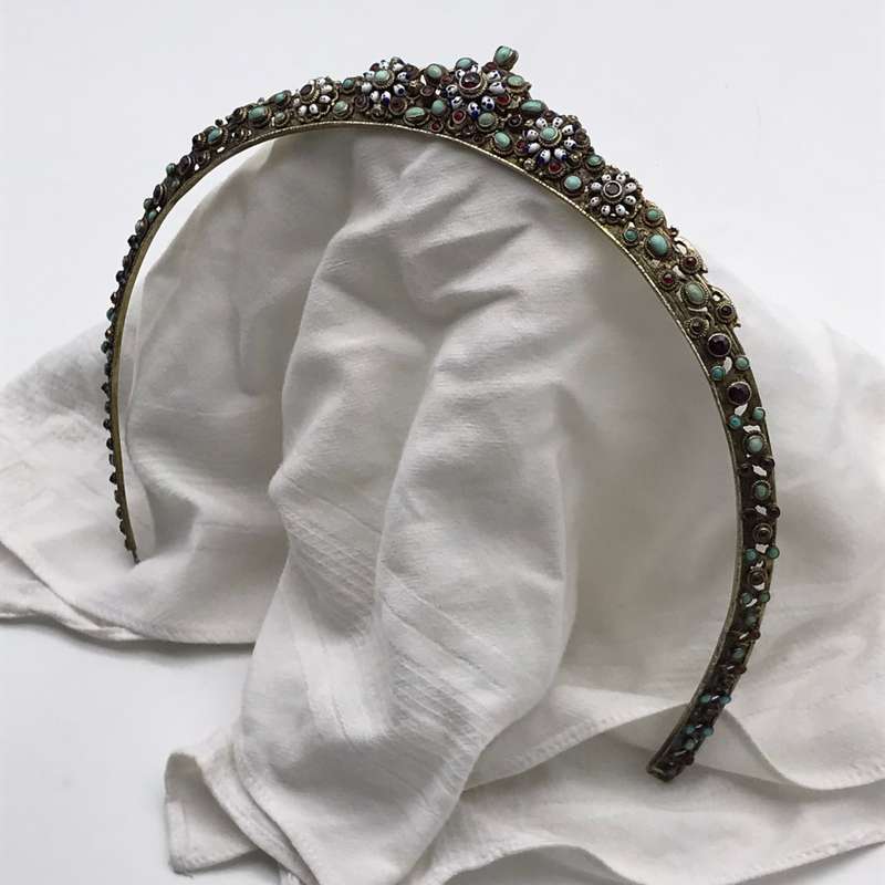 Antique Garnets, Turquoise & Enamel `Austro-Hungarian`Tiara