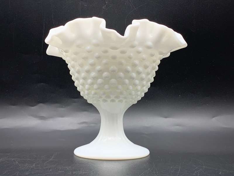 Vintage Hobnail Milk Glass Candle Holder (Fenton)