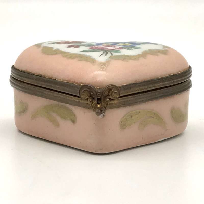 Small French Porcelain Heart Shaped Box
