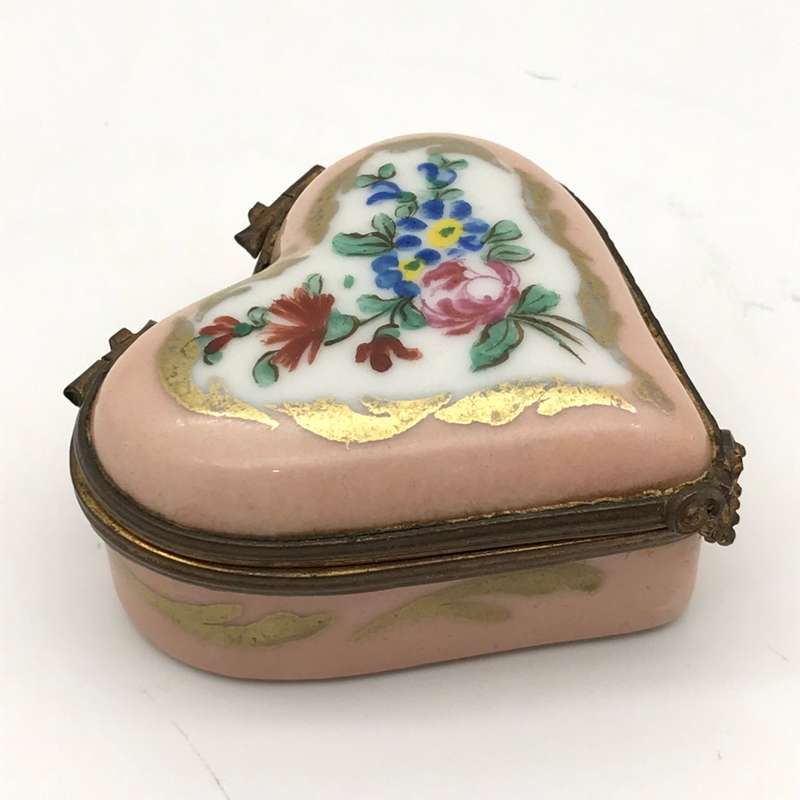 Small French Porcelain Heart Shaped Box