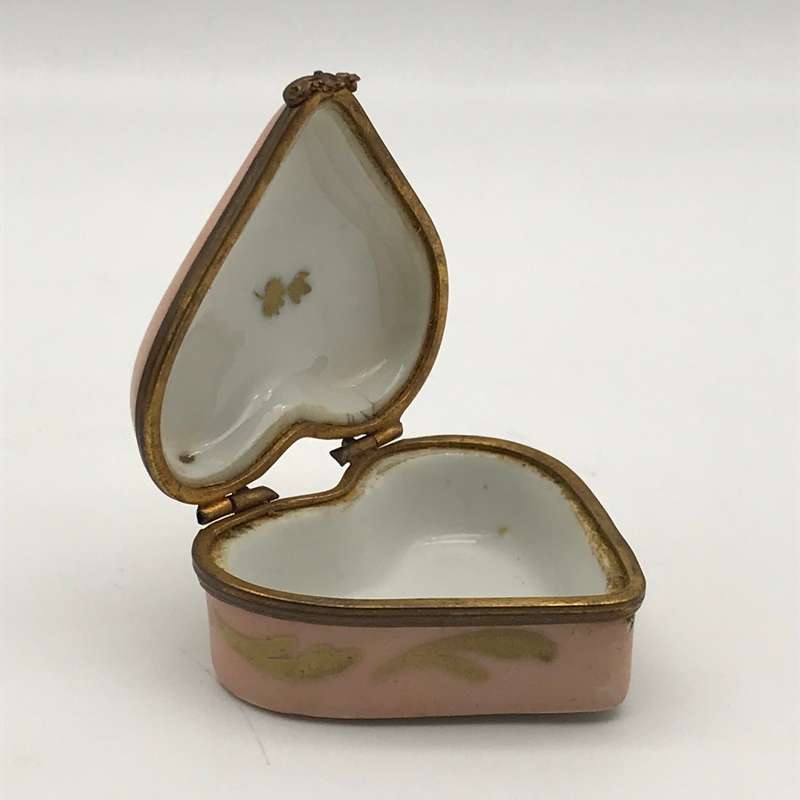 Small French Porcelain Heart Shaped Box