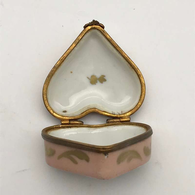 Small French Porcelain Heart Shaped Box