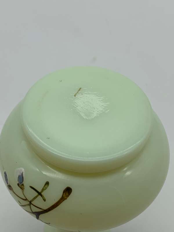 Antique Hand Painted Opaline Glass Scent Bottle