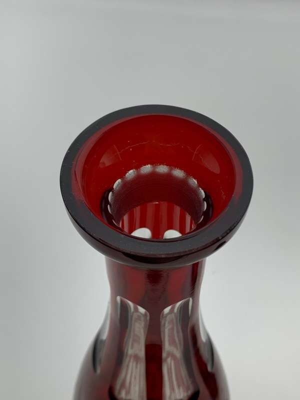 Antique Bohemian `Cut-to-Clear` Crystal Decanter