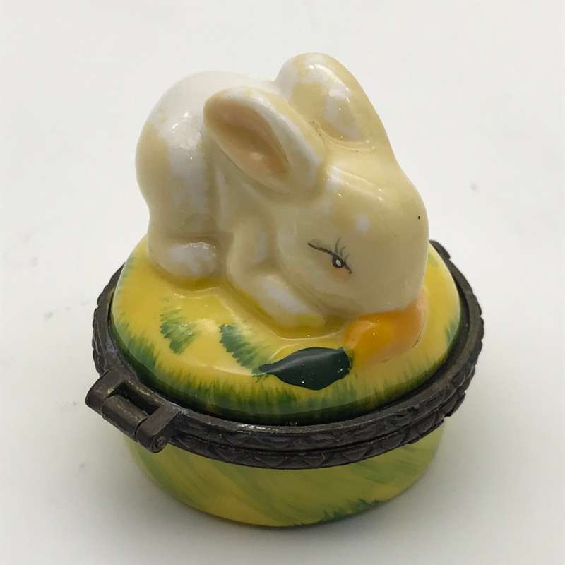 Vintage Collectable German Bird, Crystal Teddy Bear & Bunny Trinket Box