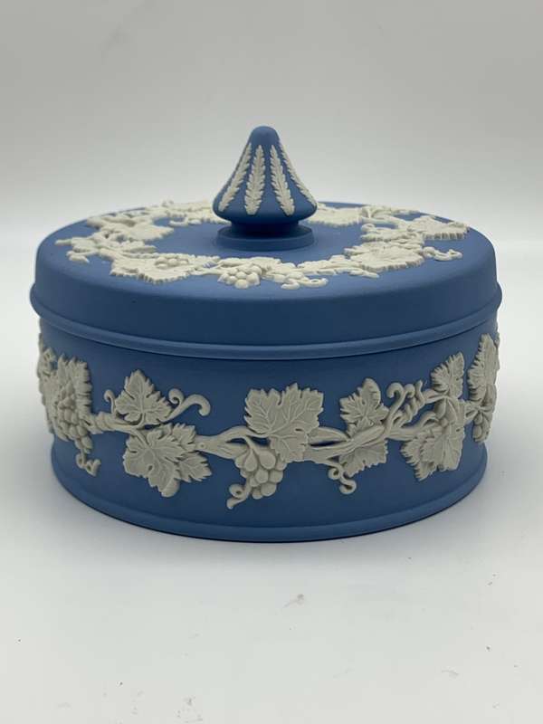 Large Round Blue `Wedgwood` Bowl & Lid