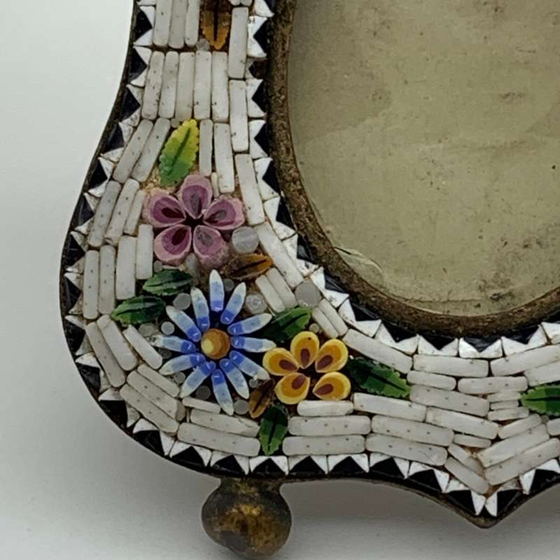 Antique Miniature `Micro Mosaic` Photo Frame