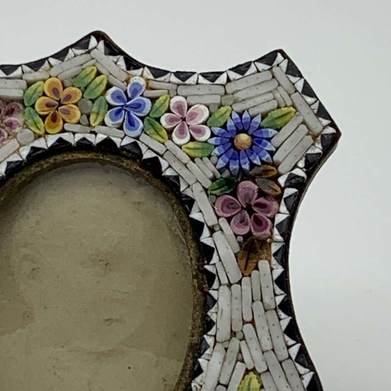Antique Miniature `Micro Mosaic` Photo Frame