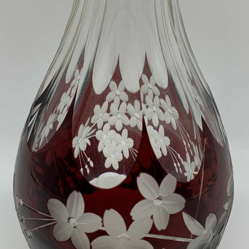 Early Garnet Red Bohemian Crystal Decanter