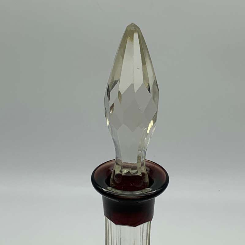 Early Garnet Red Bohemian Crystal Decanter