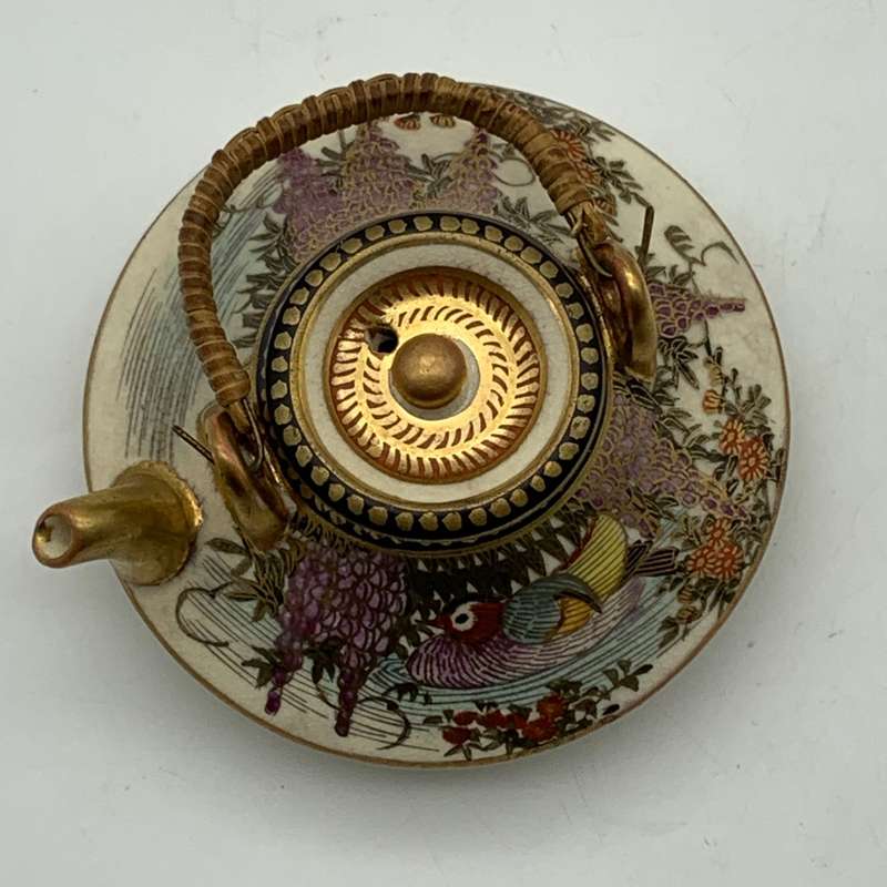Early Miniature Japanese `Satsuma` Teapot (Signed)