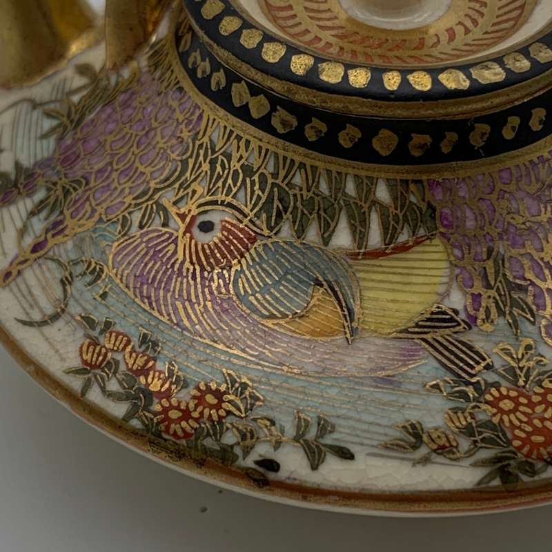 Early Miniature Japanese `Satsuma` Teapot (Signed)
