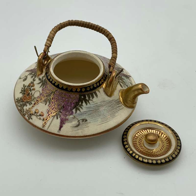 Early Miniature Japanese `Satsuma` Teapot (Signed)