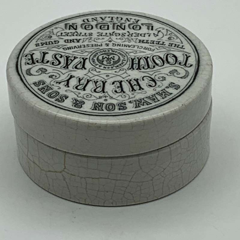 Antique `Cherry Toothpaste` Pot & Lid