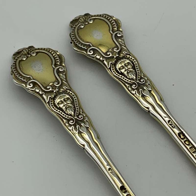 Victorian Silver Gilt Christening Fork & Spoon Set (Chawner & Co. 1867)