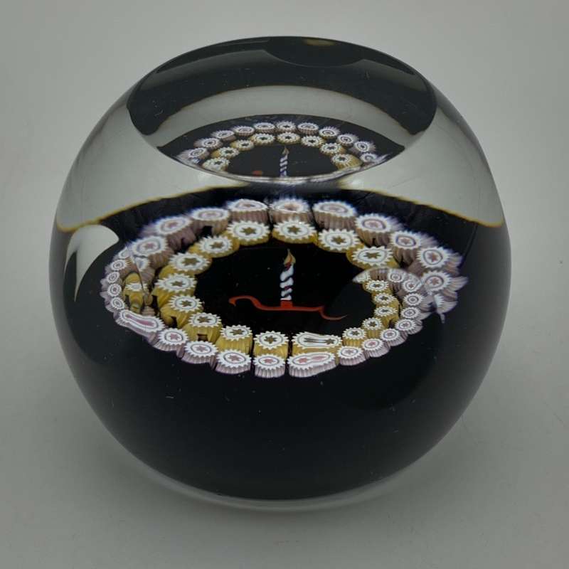 Vintage Caithness `Miniature Candle` Glass Paperweight