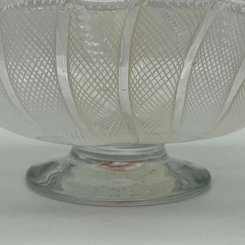 Early `Murano Lattice` Art Glass Finger Bowl (Salviati)