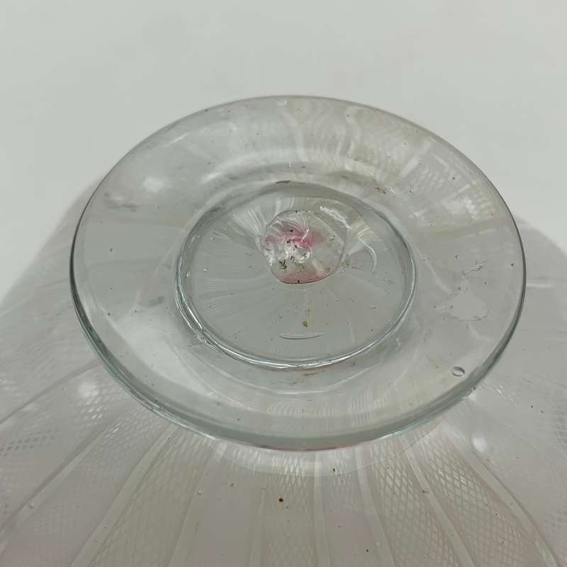 Early `Murano Lattice` Art Glass Finger Bowl (Salviati)