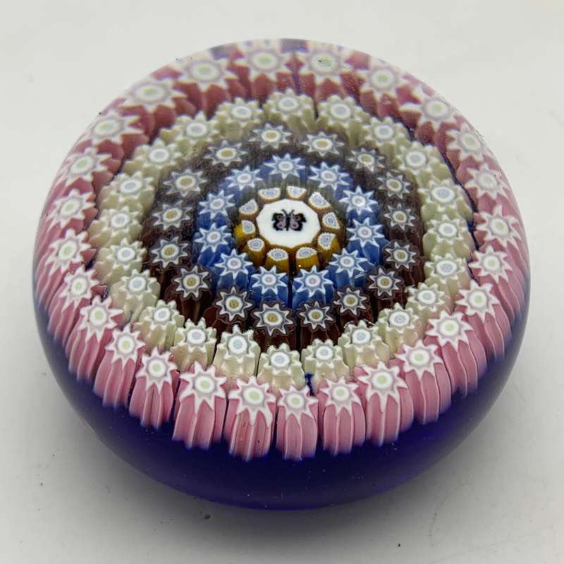 Vintage `Perthshire` (Millefiori & Butterfly) Glass Paperweight (Signed)