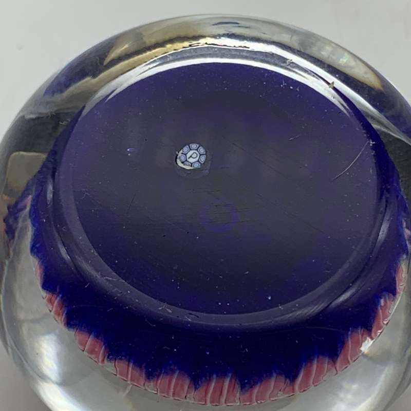 Vintage `Perthshire` (Millefiori & Butterfly) Glass Paperweight (Signed)