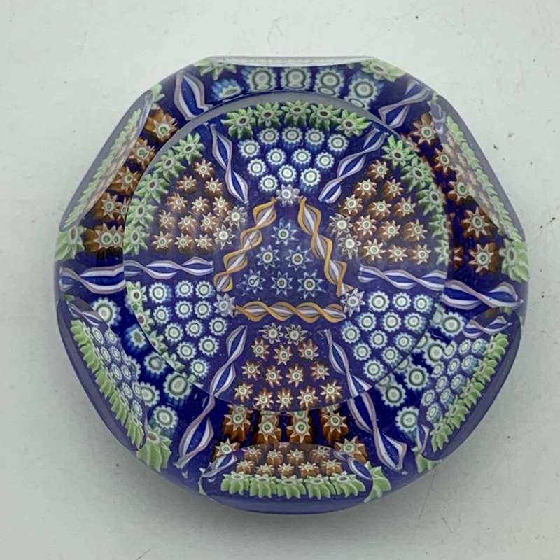 Vintage `Perthshire` (Millefiori) Glass Paperweight (Signed)