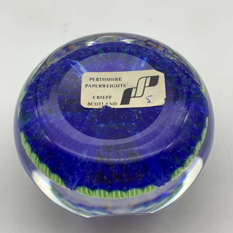 Vintage `Perthshire` (Millefiori) Glass Paperweight (Signed)