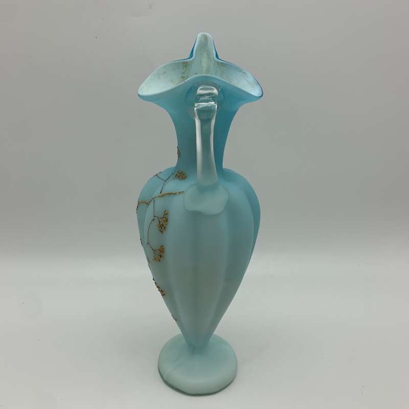 Antique `Blue Satin Glass` Ewer/Jug