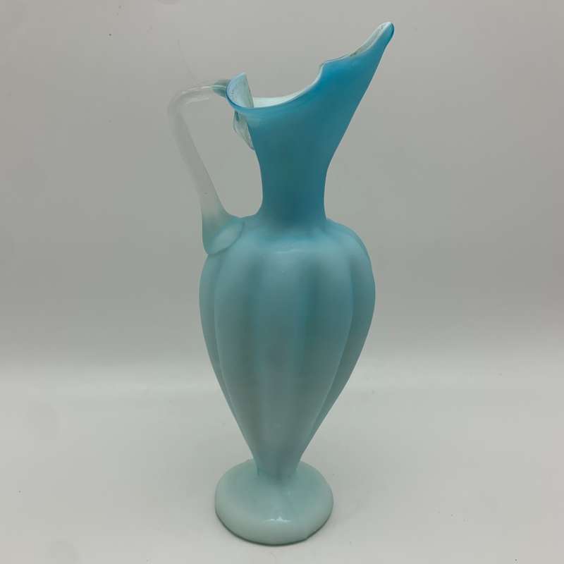 Antique `Blue Satin Glass` Ewer/Jug