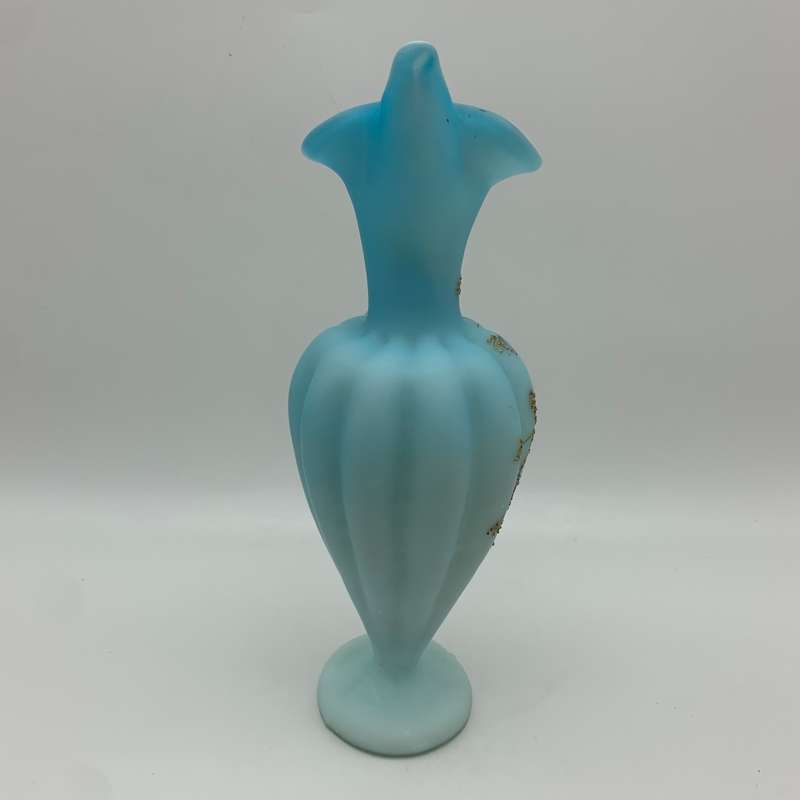 Antique `Blue Satin Glass` Ewer/Jug