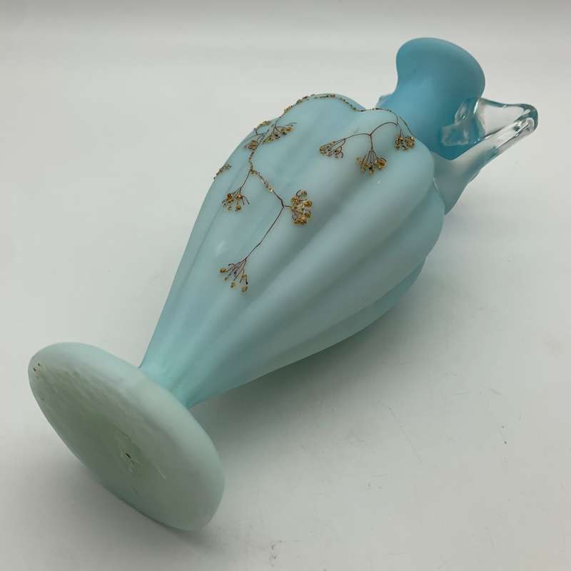 Antique `Blue Satin Glass` Ewer/Jug