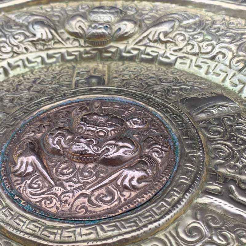 Antique Brass & Copper `Kirtimukha - Chepu` Wall Plate