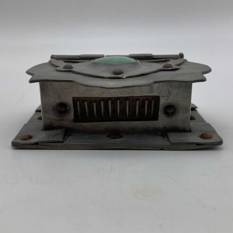 Rare `Arts & Crafts` Pewter & Ruskin Cabochon Box