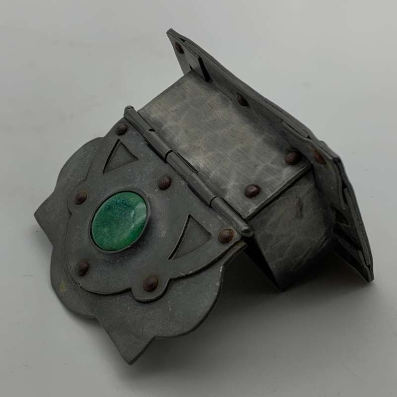 Rare `Arts & Crafts` Pewter & Ruskin Cabochon Box