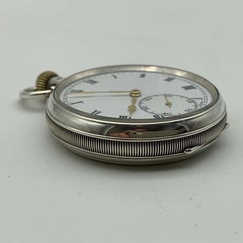 Early Large Sterling Silver Pocket Watch (Swiss 18 Jewels)