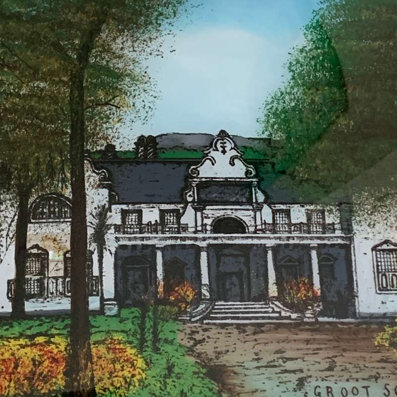 Antique Groote Schuur (Reverse Painting on Glass)