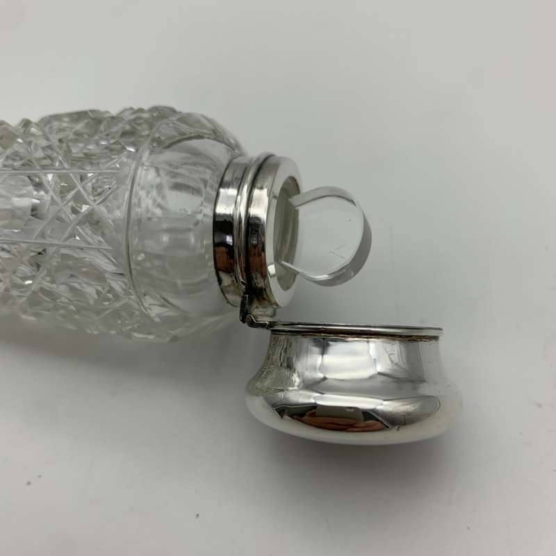 Lovely Antique Cut-Crystal `Lay-Down` Scent Bottle
