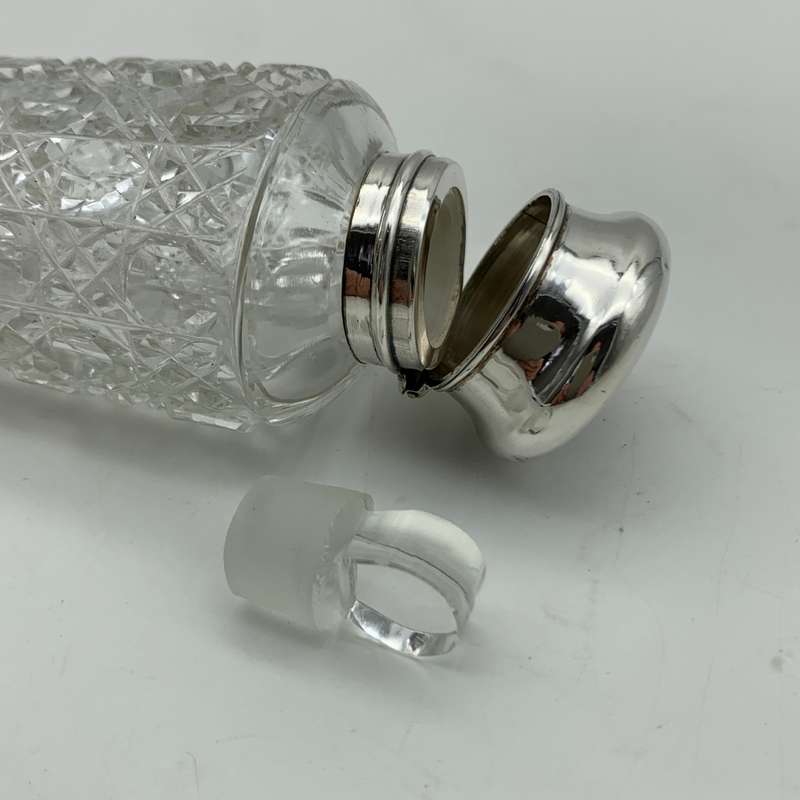 Lovely Antique Cut-Crystal `Lay-Down` Scent Bottle