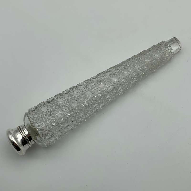 Lovely Antique Cut-Crystal `Lay-Down` Scent Bottle
